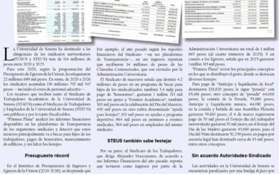 Universidad de Sonora destina más de 136 millones de pesos a sindicatos entre 2020 y 2026
