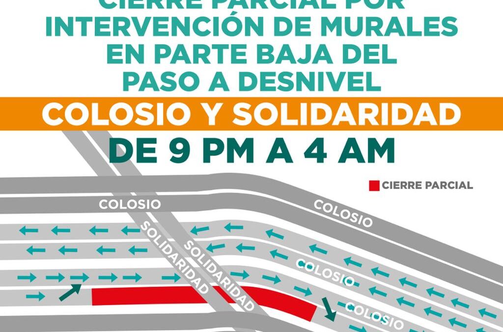 Iniciarán trabajos de intervención de mural en paso a desnivel Colosio y Solidaridad a partir de este domingo 19