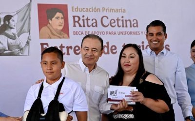 Arranca Gobernador Durazo entrega de becas Rita Cetina para alumnas y alumnos de primarias públicas