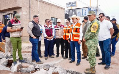 Gobernador de Sonora inicia acciones tras lluvias en Nogales