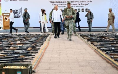 Refuerza Durazo acciones por la seguridad con destrucción de más de 900 armas aseguradas al crimen