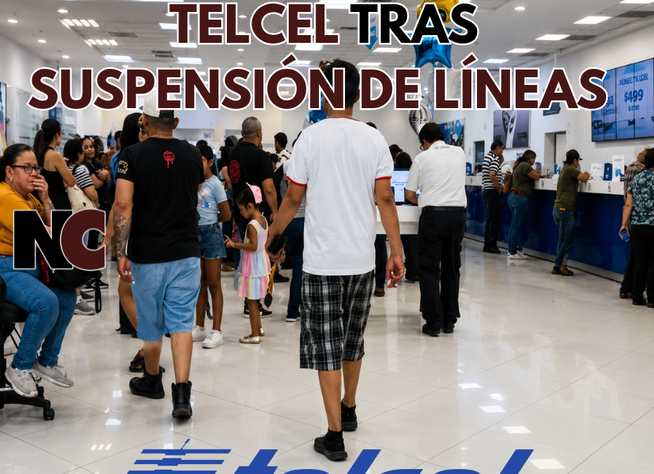 Clientes acuden a Telcel tras suspensión de líneas