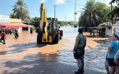 Continúan acciones de emergencia en Sonora por lluvias