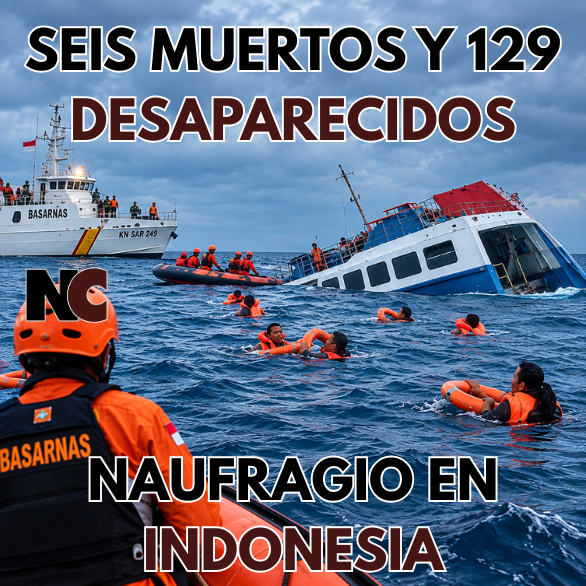Seis muertos y 129 desaparecidos: Naufragio en Indonesia