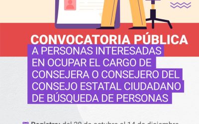 Abre Congreso de Sonora convocatoria para integrar el Consejo Estatal Ciudadano de Búsqueda de Personas