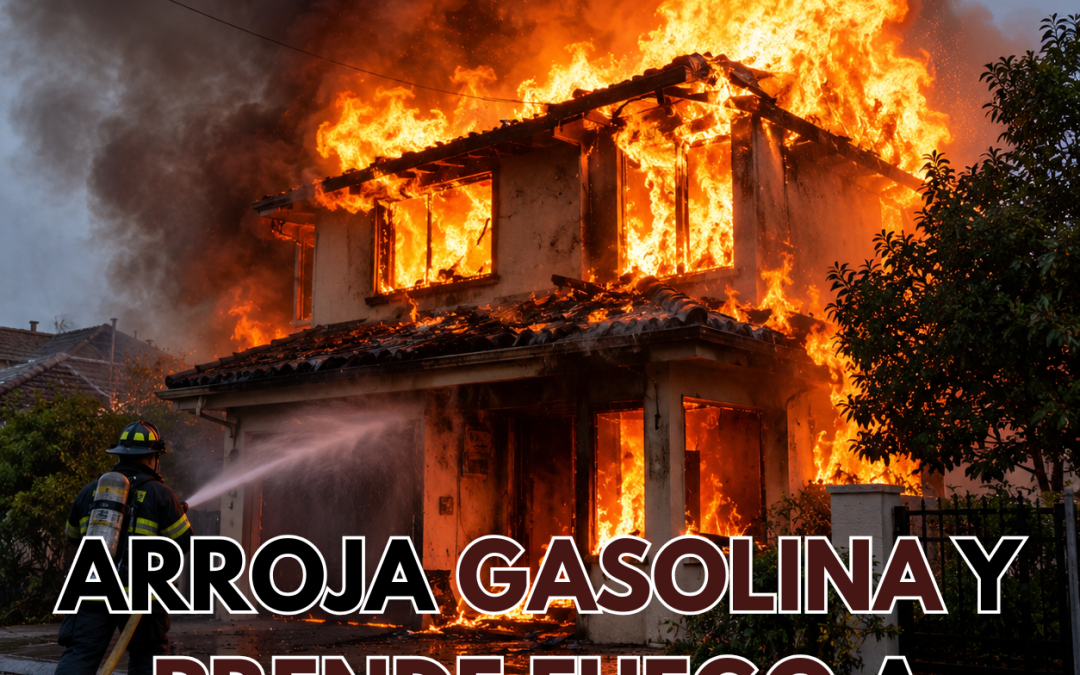 ARROJA GASOLINA Y PRENDE FUEGO A CASA POR DISCUSIÓN