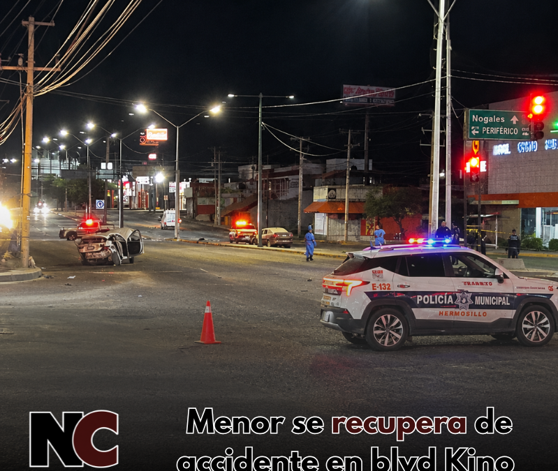 Menor se Recupera de Accidente en Blvd Kino